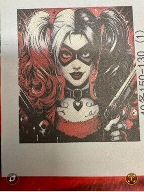 Harley Quinn Graphic Printed Throw- Red, Black, White
